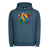 Pigment Midnight Navy autism trex Urban Hoodie - Zillion Design Studio