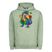 Pigment Oil Green autism trex Urban Hoodie - Zillion Design Studio