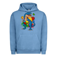 Pigment Pebble Blue autism trex Urban Hoodie - Zillion Design Studio