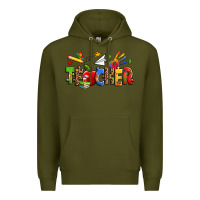 Army Green autism teacher Premium Hoodie - Zillion Design Studio