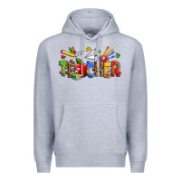 Heather Grey autism teacher Premium Hoodie - Zillion Design Studio