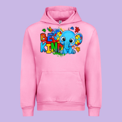 Be Kind Autism Elephant Urban Hoodie Designed By Zillion Design Studio