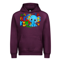 Mauve Wine be kind autism elephant Urban Hoodie - Zillion Design Studio
