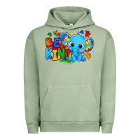 Pigment Oil Green be kind autism elephant Urban Hoodie - Zillion Design Studio