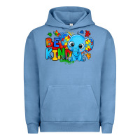 Pigment Pebble Blue be kind autism elephant Urban Hoodie - Zillion Design Studio