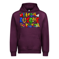 Mauve Wine i teach ausome kids autism teacher Urban Hoodie - Zillion Design Studio