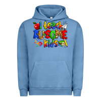 Pigment Pebble Blue i teach ausome kids autism teacher Urban Hoodie - Zillion Design Studio