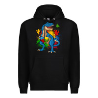 Black autism trex Premium Hoodie - Zillion Design Studio