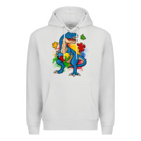Dove Grey autism trex Premium Hoodie - Zillion Design Studio