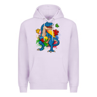 Lilac autism trex Premium Hoodie - Zillion Design Studio