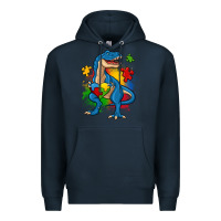 Navy autism trex Premium Hoodie - Zillion Design Studio