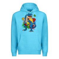 Ocean Blue autism trex Premium Hoodie - Zillion Design Studio