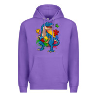 Purple autism trex Premium Hoodie - Zillion Design Studio