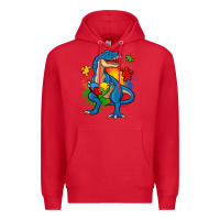 Red autism trex Premium Hoodie - Zillion Design Studio