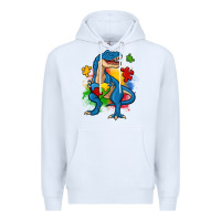 White autism trex Premium Hoodie - Zillion Design Studio