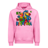 Fuchsia Pink it's ok to be different autism trex Urban Hoodie - Zillion Design Studio