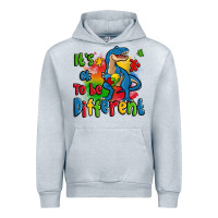 Heather Grey it's ok to be different autism trex Urban Hoodie - Zillion Design Studio