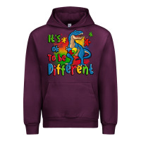 Mauve Wine it's ok to be different autism trex Urban Hoodie - Zillion Design Studio