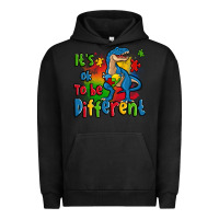 Pigment Black it's ok to be different autism trex Urban Hoodie - Zillion Design Studio
