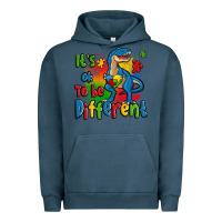 Pigment Midnight Navy it's ok to be different autism trex Urban Hoodie - Zillion Design Studio