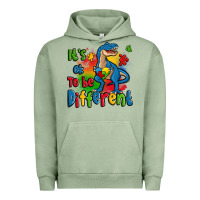 Pigment Oil Green it's ok to be different autism trex Urban Hoodie - Zillion Design Studio