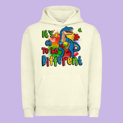 It's Ok To Be Different Autism Trex Urban Hoodie Designed By Zillion Design Studio