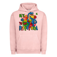 Pigment Salmon it's ok to be different autism trex Urban Hoodie - Zillion Design Studio