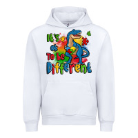 White it's ok to be different autism trex Urban Hoodie - Zillion Design Studio