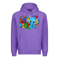 Purple be kind autism elephant Premium Hoodie - Zillion Design Studio
