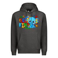 Charcoal Heather be kind autism elephant Premium Hoodie - Zillion Design Studio
