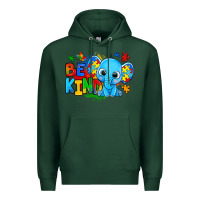 Sports Green be kind autism elephant Premium Hoodie - Zillion Design Studio