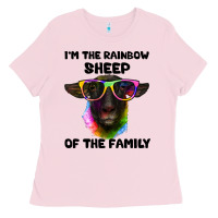 Bubblegum Pink i'm the rainbow sheep of the family suffolk sheep Ladies Tee - Artiststas