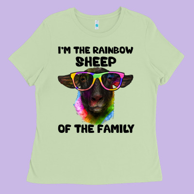 I'm The Rainbow Sheep Of The Family Suffolk Sheep Ladies Tee Designed By Artiststas