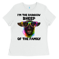 White i'm the rainbow sheep of the family suffolk sheep Ladies Tee - Artiststas