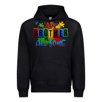 Black my brother is ausome autism Urban Hoodie - Zillion Design Studio