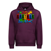 Mauve Wine my brother is ausome autism Urban Hoodie - Zillion Design Studio