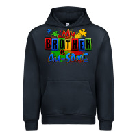 Navy my brother is ausome autism Urban Hoodie - Zillion Design Studio