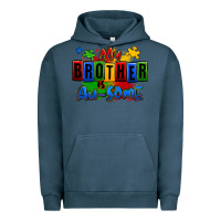 Pigment Midnight Navy my brother is ausome autism Urban Hoodie - Zillion Design Studio