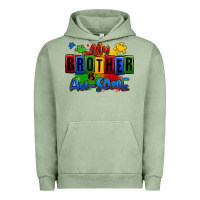Pigment Oil Green my brother is ausome autism Urban Hoodie - Zillion Design Studio