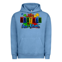 Pigment Pebble Blue my brother is ausome autism Urban Hoodie - Zillion Design Studio