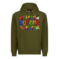 Army Green i teach ausome kids autism teacher Premium Hoodie - Zillion Design Studio