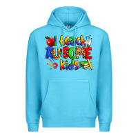 Ocean Blue i teach ausome kids autism teacher Premium Hoodie - Zillion Design Studio