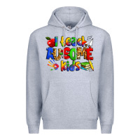 Heather Grey i teach ausome kids autism teacher Premium Hoodie - Zillion Design Studio