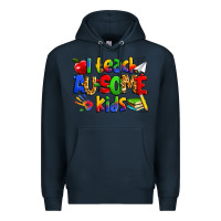 Navy i teach ausome kids autism teacher Premium Hoodie - Zillion Design Studio