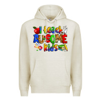Oatmeal Heather i teach ausome kids autism teacher Premium Hoodie - Zillion Design Studio