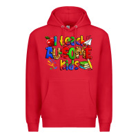 Red i teach ausome kids autism teacher Premium Hoodie - Zillion Design Studio