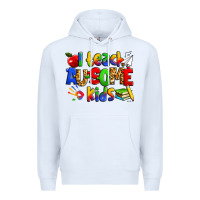 White i teach ausome kids autism teacher Premium Hoodie - Zillion Design Studio