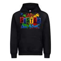 Black my sister is ausome autism Urban Hoodie - Zillion Design Studio