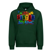 Forest Green my sister is ausome autism Urban Hoodie - Zillion Design Studio