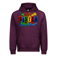 Mauve Wine my sister is ausome autism Urban Hoodie - Zillion Design Studio